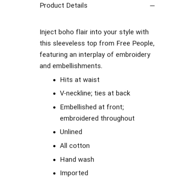 FREE PEOPLE Last Rose Embroidered Crocheted Boho Festival Top NEW - Picture 13 of 13